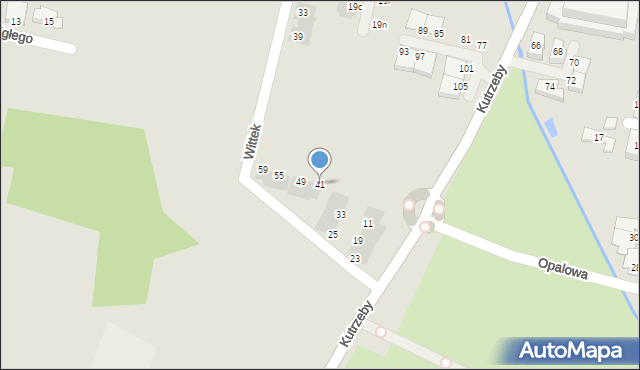 Wrocław, Opalowa, 41, mapa Wrocławia