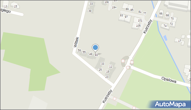 Wrocław, Opalowa, 43, mapa Wrocławia