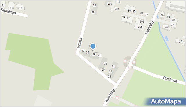 Wrocław, Opalowa, 51, mapa Wrocławia