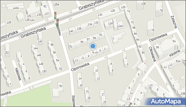 Wrocław, Oporowska, 7, mapa Wrocławia