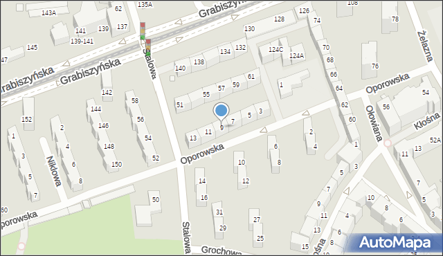 Wrocław, Oporowska, 9, mapa Wrocławia