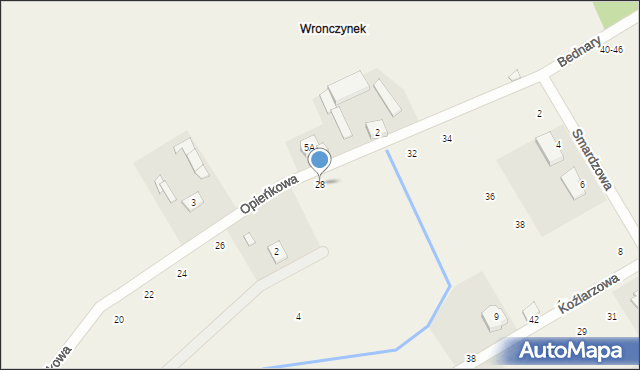 Wronczynek, Opieńkowa, 28, mapa Wronczynek