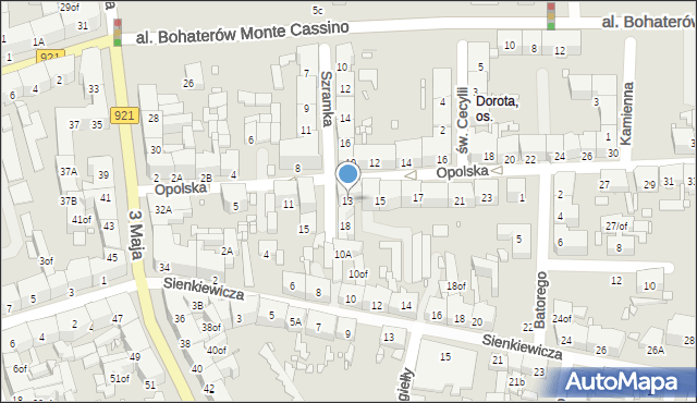 Zabrze, Opolska, 13, mapa Zabrza