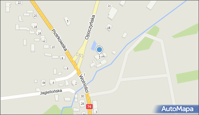 Żarnów, Opoczyńska, 1, mapa Żarnów