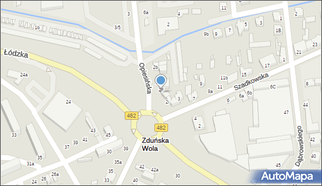Zduńska Wola, Opiesińska, 2g, mapa Zduńska Wola