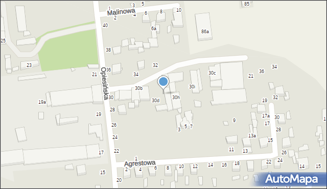 Zduńska Wola, Opiesińska, 30f, mapa Zduńska Wola