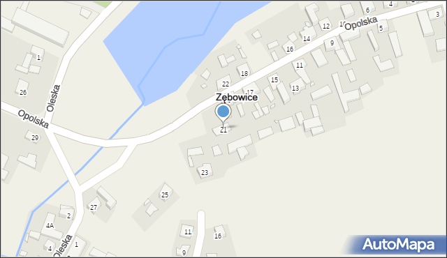 Zębowice, Opolska, 21, mapa Zębowice