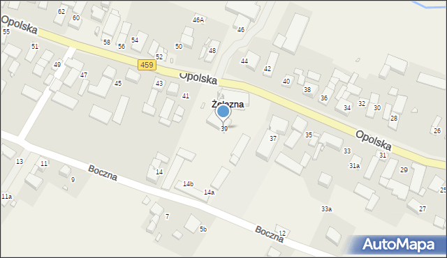 Żelazna, Opolska, 39, mapa Żelazna