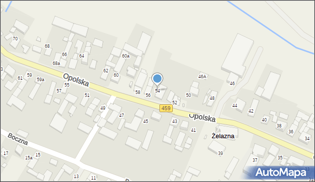 Żelazna, Opolska, 54, mapa Żelazna