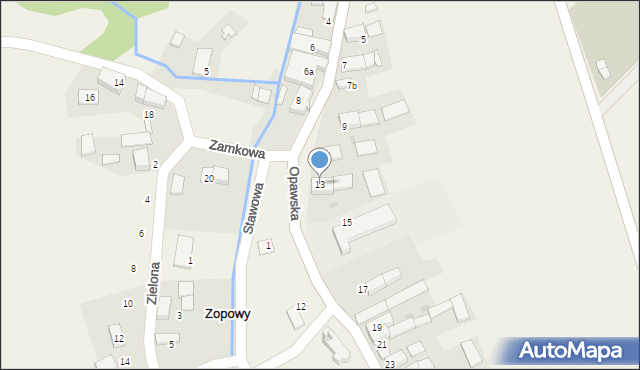 Zopowy, Opawska, 13, mapa Zopowy