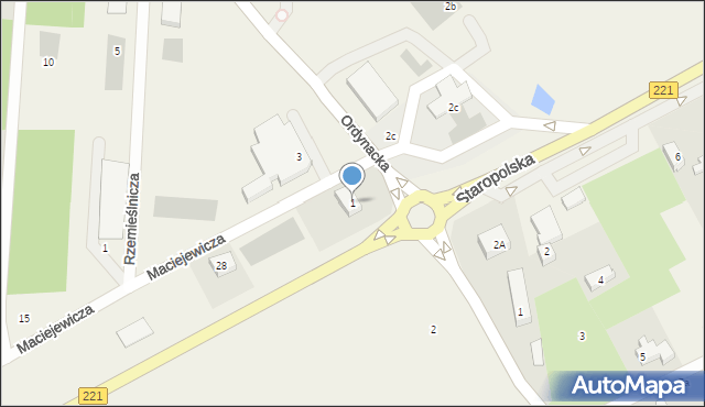 Bąkowo, Ordynacka, 1, mapa Bąkowo