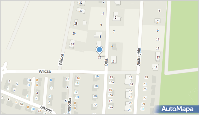 Bąkowo, Orla, 12, mapa Bąkowo
