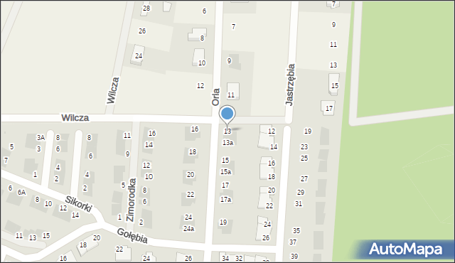 Bąkowo, Orla, 13, mapa Bąkowo