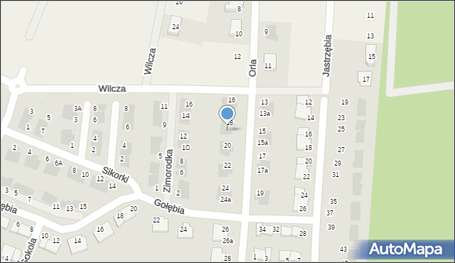 Bąkowo, Orla, 18a, mapa Bąkowo