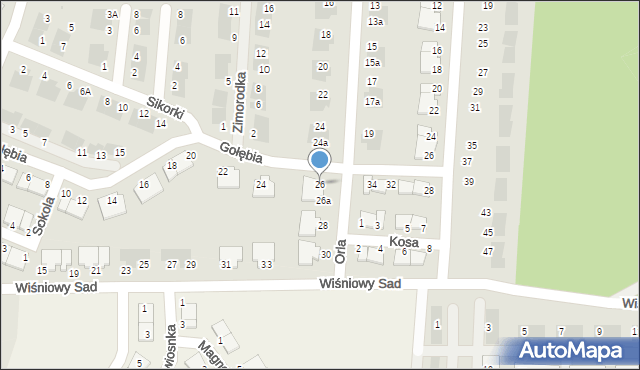 Bąkowo, Orla, 26, mapa Bąkowo