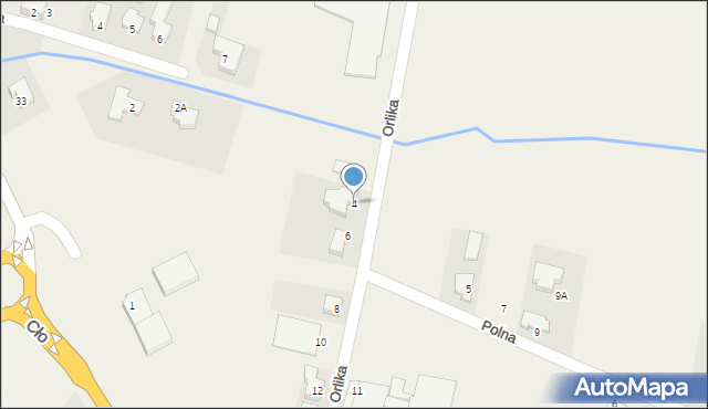 Baranów, Orlika, 4, mapa Baranów