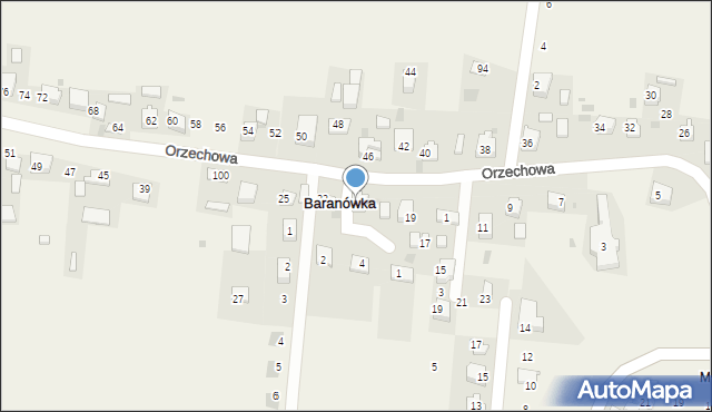 Baranówka, Orzechowa, 21, mapa Baranówka