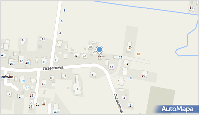 Baranówka, Orzechowa, 26, mapa Baranówka