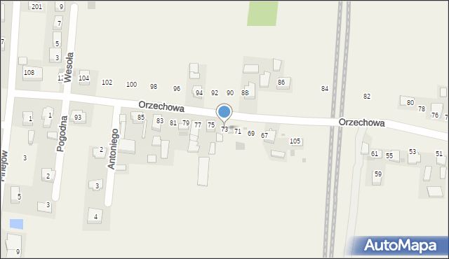 Baranówka, Orzechowa, 73, mapa Baranówka