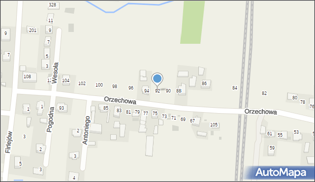 Baranówka, Orzechowa, 92, mapa Baranówka