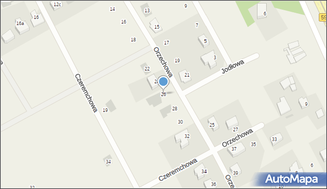 Bartąg, Orzechowa, 26, mapa Bartąg