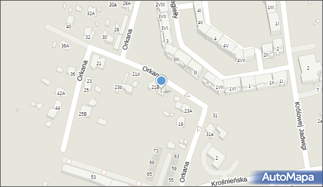 Będzin, Orkana Władysława, 21C, mapa Będzin