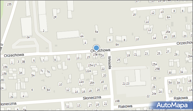 Biała Podlaska, Orzechowa, 17, mapa Białej Podlaskiej