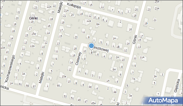 Biała Podlaska, Orzeszkowej Elizy, 8, mapa Białej Podlaskiej