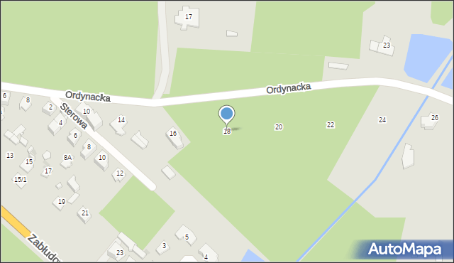 Białystok, Ordynacka, 18, mapa Białegostoku