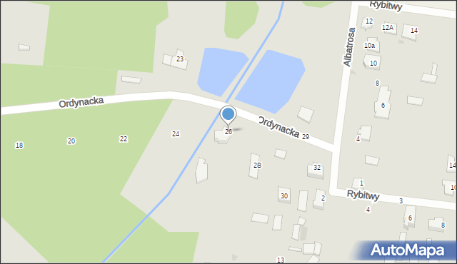 Białystok, Ordynacka, 26, mapa Białegostoku