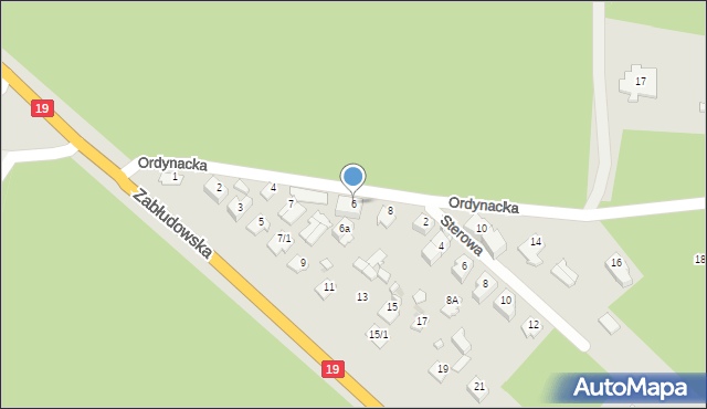 Białystok, Ordynacka, 6, mapa Białegostoku