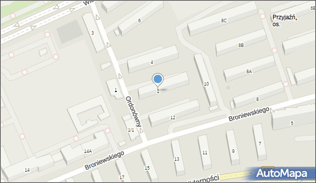 Białystok, Ordonówny Hanki, 2, mapa Białegostoku