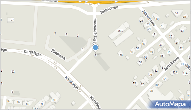 Białystok, Orlicz-Dreszera Gustawa, gen., 6, mapa Białegostoku