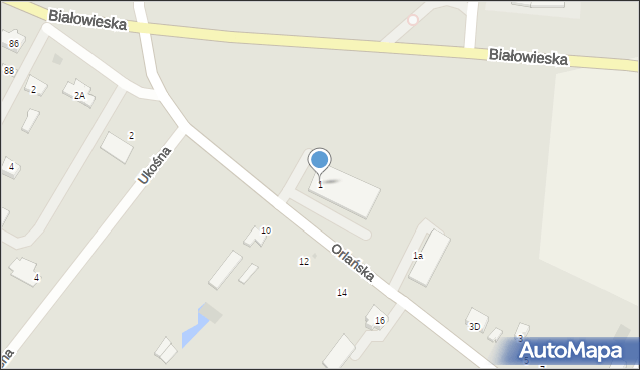 Bielsk Podlaski, Orlańska, 1, mapa Bielsk Podlaski