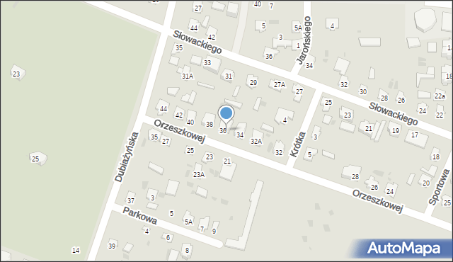 Bielsk Podlaski, Orzeszkowej Elizy, 36a, mapa Bielsk Podlaski
