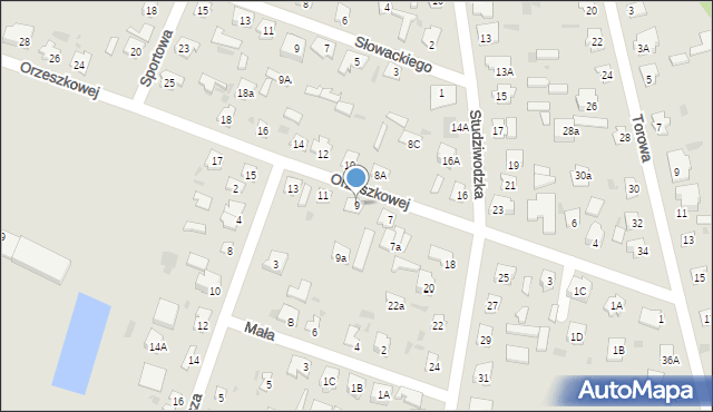 Bielsk Podlaski, Orzeszkowej Elizy, 9, mapa Bielsk Podlaski