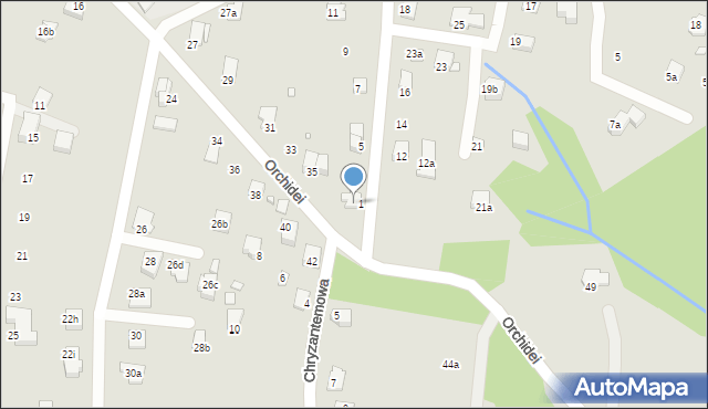 Bielsko-Biała, Orchidei, 39, mapa Bielsko-Białej