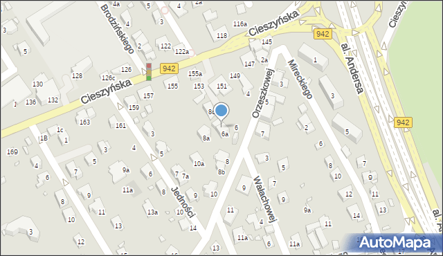Bielsko-Biała, Orzeszkowej Elizy, 6b, mapa Bielsko-Białej