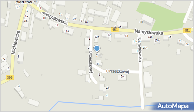 Bierutów, Orzeszkowej Elizy, 7, mapa Bierutów