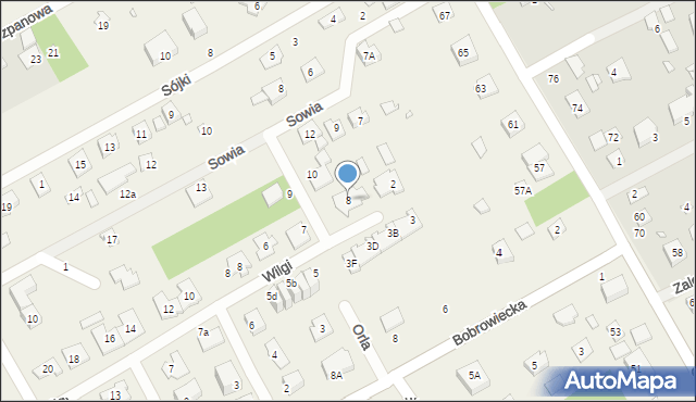Bobrowiec, Orla, 8, mapa Bobrowiec