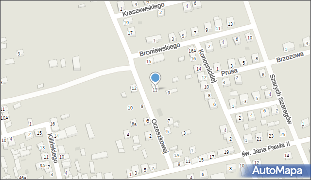 Bodzanów, Orzeszkowej Elizy, 11, mapa Bodzanów