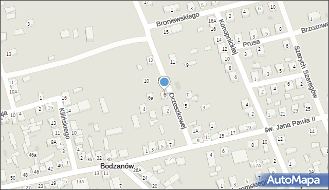 Bodzanów, Orzeszkowej Elizy, 6, mapa Bodzanów
