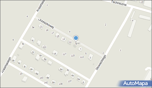 Boguchwała, Orzeszkowej Elizy, 9, mapa Boguchwała