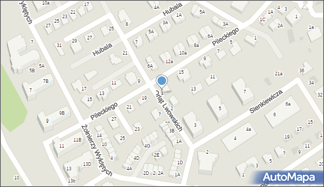 Bolesławiec, Orląt Lwowskich, 4, mapa Bolesławca