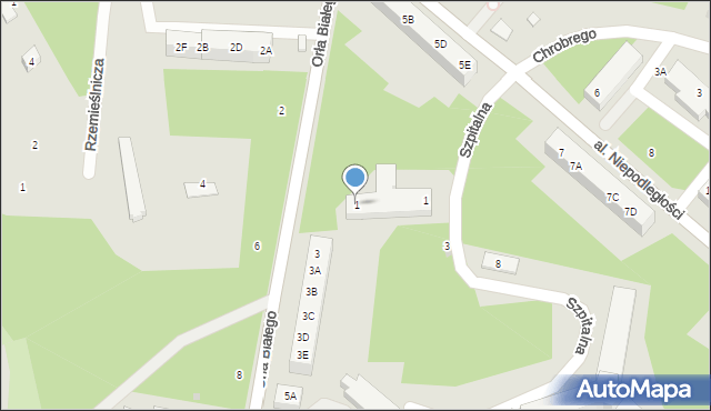 Borne Sulinowo, Orła Białego, 1, mapa Borne Sulinowo