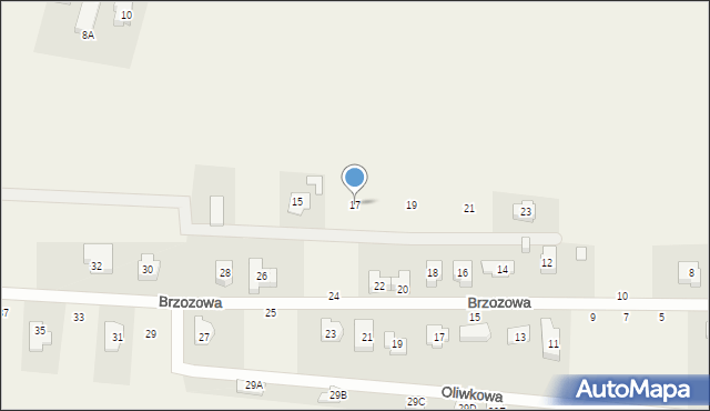 Boża Wola, Orzechowa, 17, mapa Boża Wola