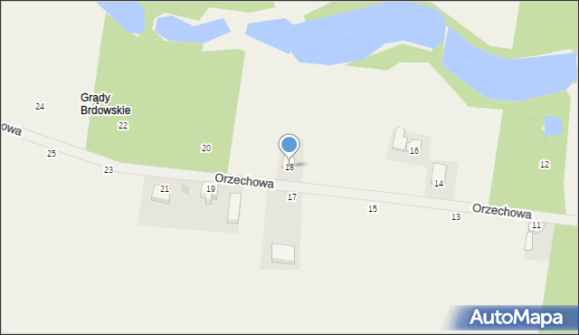 Brdów, Orzechowa, 18, mapa Brdów