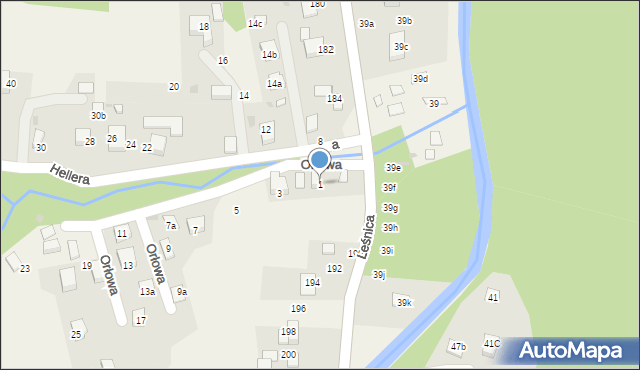 Brenna, Orłowa, 1, mapa Brenna