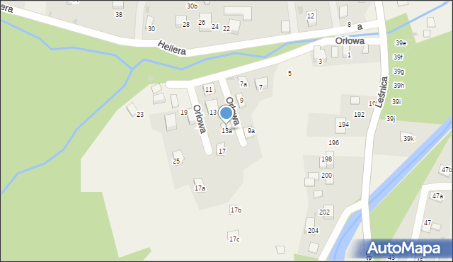 Brenna, Orłowa, 13a, mapa Brenna