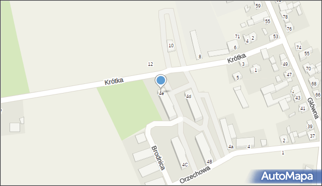 Brodnica, Orzechowa, 4e, mapa Brodnica